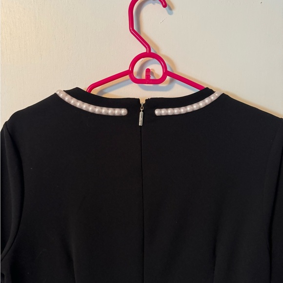 Karl Lagerfeld Paris Faux-Pearl-Trim Dress - Picture 5 of 6